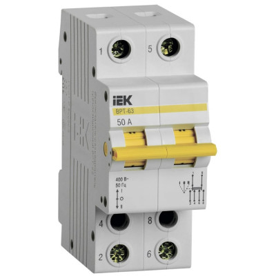 Трехпозиционный выключатель-разъединитель IEK ВРТ-63 MPR10-2-050