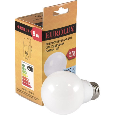 Светодиодная лампа Eurolux LL-E-A60-9W-230-4K-E27 76/2/14