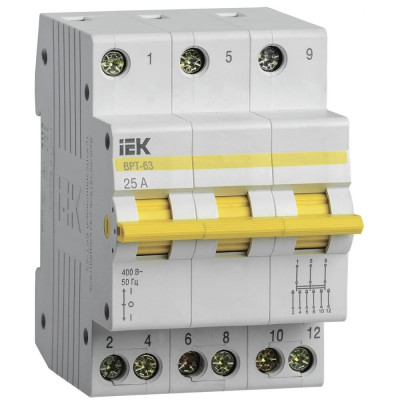 Трехпозиционный выключатель-разъединитель IEK ВРТ-63 MPR10-3-025