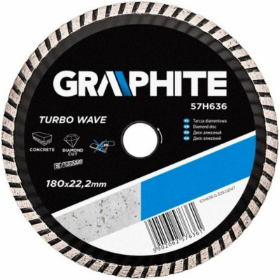 Алмазный диск GRAPHITE 180x22.2 мм 57H636