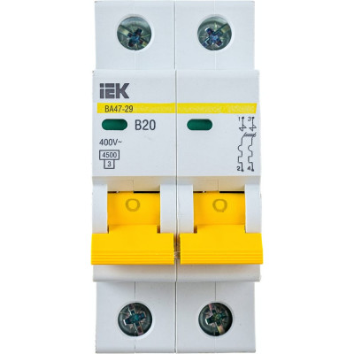Автоматический выключатель IEK ВА47-29 MVA20-2-020-B