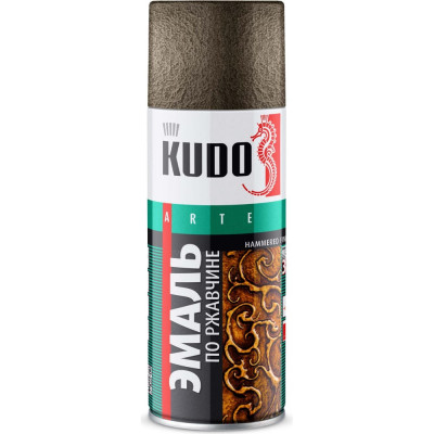 Молотковая эмаль по ржавчине KUDO серебристо-коричневая 520 мл 11605442