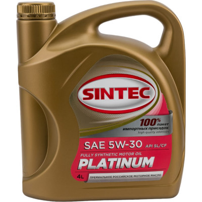Синтетическое масло Sintec SINTEC PLATINUM 5W-30 SN/CF 801939