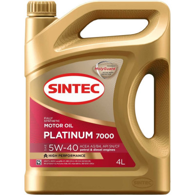 Синтетическое масло Sintec Sintec Platinum 5W-40; SN/CF 801941