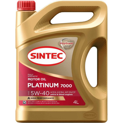 Синтетическое масло Sintec Sintec Platinum 5W-40; SN/CF 801941