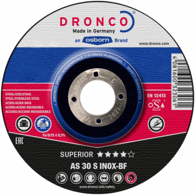 Диск шлифовальный DRONCO Superior AS30S INOX 3116540100