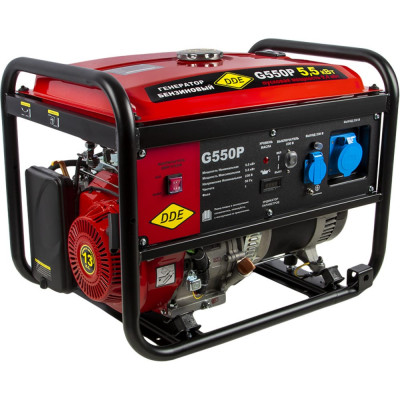 Бензиновый генератор DDE DDE G550P 1ф 5,0/5,5/9,4 кВт бак 25 л двигатель 13 лc