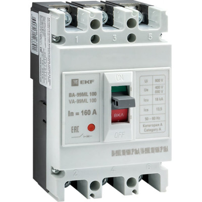 Автоматический выключатель EKF Basic ВА-99МL mccb99-100-160mi
