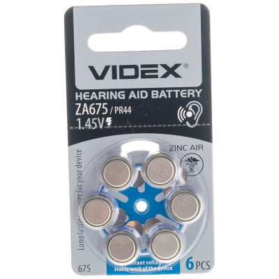 Воздушно-цинковый элемент питания Videx VID-ZA675