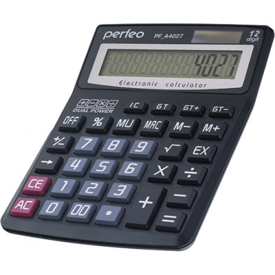 Двенадцатиразрядный бухгалтерский калькулятор Perfeo PF A4027 GT 30010588