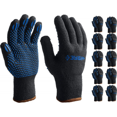 Трикотажные утепленные перчатки ЗУБР 11462-H10