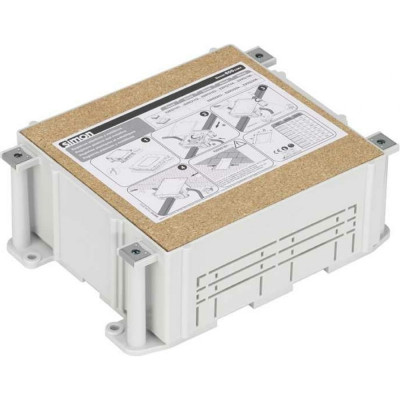 Монтажная коробка под люк в пол Simon на 2 S-модуля, в бетон, глубина 80-130 мм, пластик CG000000022