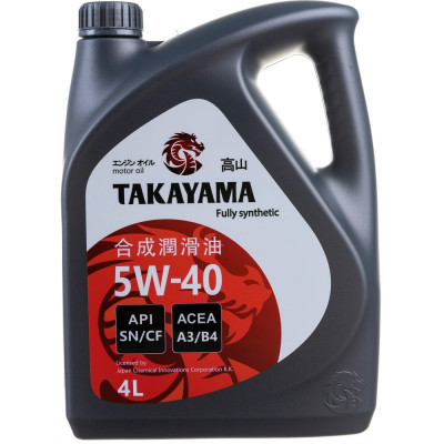 Моторное масло TAKAYAMA SAE 5W40 API SN/CF 605521