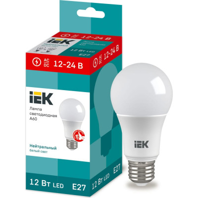 Светодиодная лампа IEK LLE-A60-12-12-24-40-E27