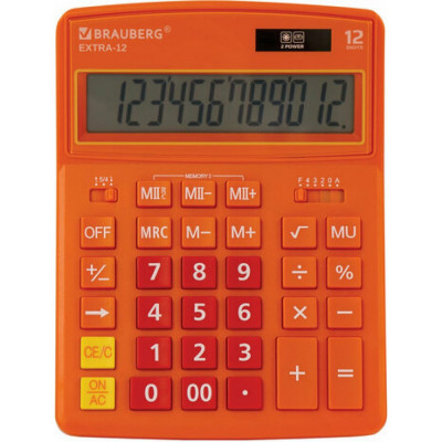 Настольный калькулятор BRAUBERG EXTRA-12-RG 250485