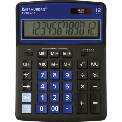 Настольный калькулятор BRAUBERG EXTRA-12-BKBU 250472