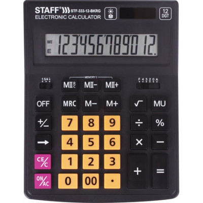 Настольный калькулятор Staff PLUS STF-333-BKRG 250460