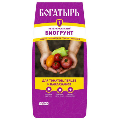 Биогрунт для томатов перца и баклажанов Богатырь 001-GR-BT-006553-1