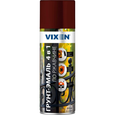 Аэрозольная грунт-эмаль по ржавчине Vixen VX-518017 VX-513005