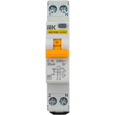 Автоматический выключатель дифференциального тока IEK АВДТ32МL MVD12-1-016-C-030