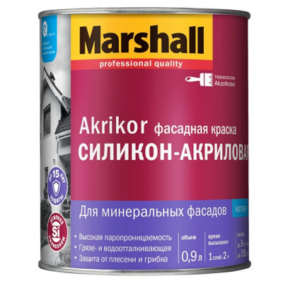 Фасадная силикон-акриловая краска MARSHALL AKRIKOR 5398704