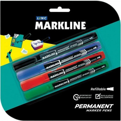 Набор перманентный маркеров LINC PERMANENT P100/4color