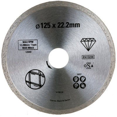 Сплошной алмазный диск по стеклу и керамике Stanley FatMax STA38007-XJ