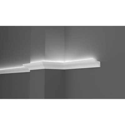 Ударопрочный влагостойкий потолочный карниз под LED подсветку Decor-Dizayn DD506