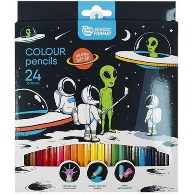 Набор цветных карандашей SCHOOLFORMAT SPACE ADVENTURE КЦ24-СА