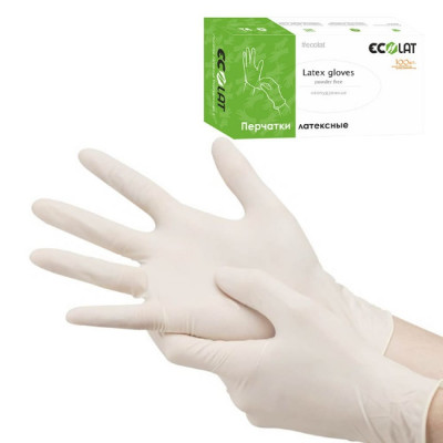 Диагностические смотровые перчатки EcoLat 2020/M