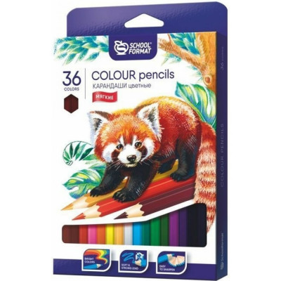 Набор цветных карандашей SCHOOLFORMAT ANIMALS КЦ36-ТЖ