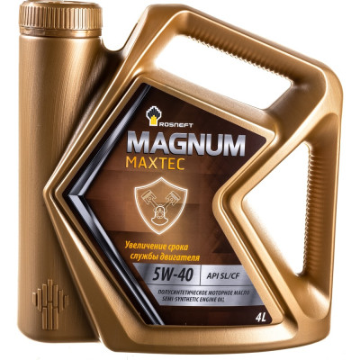 Полусинтетическое моторное масло Роснефть Magnum Maxtec 5W-40 SL-CF 40814642