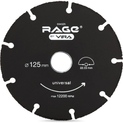 Универсальный отрезной диск для УШМ VIRA RAGE 594325