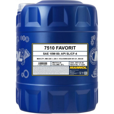 Полусинтетическое моторное масло MANNOL FAVORIT 15W50 1190