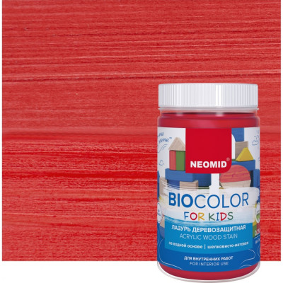 Лазурь NEOMID Bio Color For Kids Н-BCFK-0,25/красный