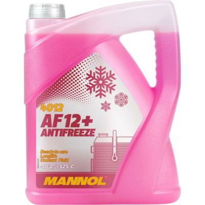 Mannol antifreeze longlife af12+ 5 л. готовый раствор охлаждающей жидкости антифриз красный 2039