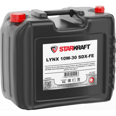 Полусинтетическое моторное масло STARKRAFT LYNX SDX-FE 10W-30 XS2593020