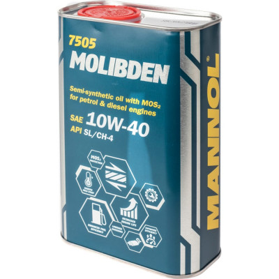 Полусинтетическое моторное масло MANNOL MOLIBDEN 10W40 Metal 1120M