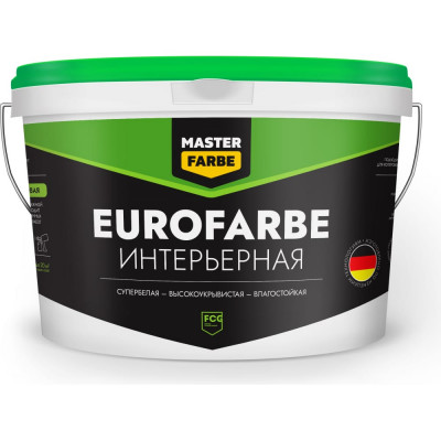 Влагостойкая водно-дисперсионная краска MASTER FARBE Eurofarbe 4631159427422