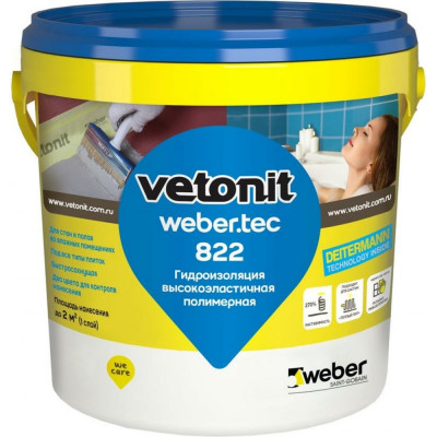 Готовая гидроизоляционная мастика Vetonit weber. tec 822 1021459