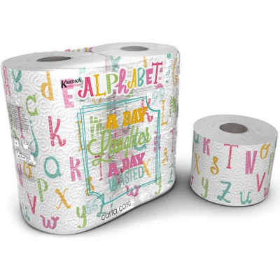 Туалетная бумага WORLD CART Алфавит Kartika Collection KGAPH-TT-01