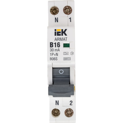 Автоматический выключатель дифференциального тока IEK ARMAT B06S AR-B06S-1N-B16A030