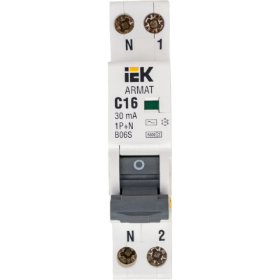 Автоматический выключатель дифференциального тока IEK ARMAT B06S AR-B06S-1N-C16C030