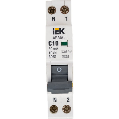 Автоматический выключатель дифференциального тока IEK ARMAT B06S AR-B06S-1N-C10C030