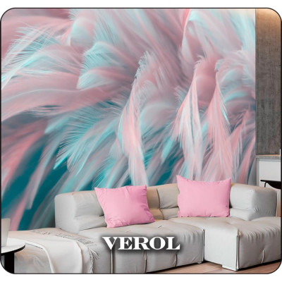 Флизелиновые фотообои Verol Розовые перья 3-ФФО_04202