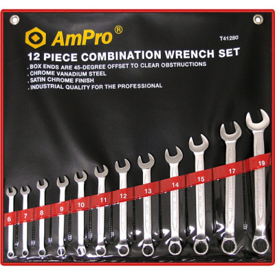 Набор комбинированных ключей AmPro T41280