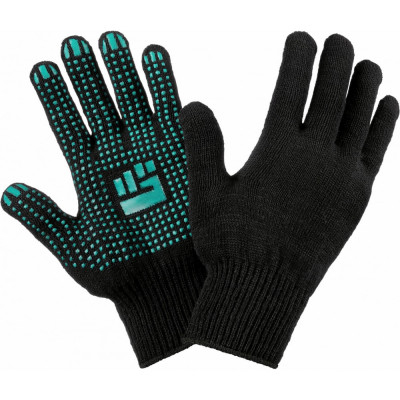 Фабрика перчаток перчатки трикотажные стандарт с ПВХ 10 класс 5 нитей черные м 5-10-ст-чер-(m)