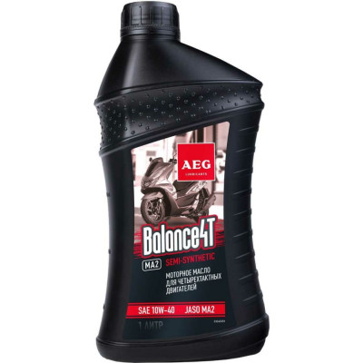 Полусинтетическое масло моторное для мотоциклов AEG Lubricants Balance 4Т SAE 10W40 JASO MA2 API 33245