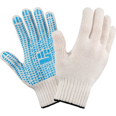 Плотные хлопчатобумажные перчатки Фабрика перчаток 6-75-ПЛ-БЕЛ-(XL)