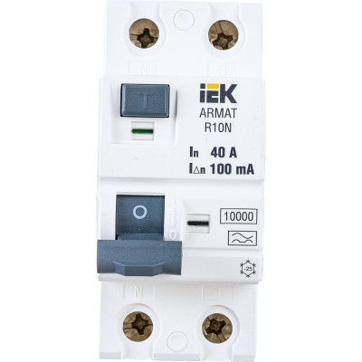 Выключатель дифференциального тока IEK ARMAT R10N AR-R10N-2-040A100